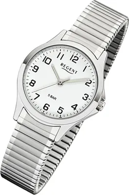 Produktbild von Regent Damen Uhr Zugarmband 2242424 Analog Metall Armbanduhr silber UR2242424