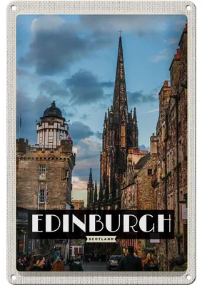Produktbild von Blechschild Reise 20x30cm Edinburgh Scotland Altstadt