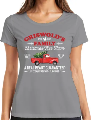 Produktbild von Griswolds Family Christmas Tree Farm - Weihnachten Xmas Damen T-Shirt, Grau, M