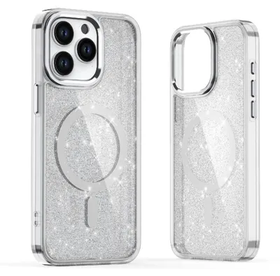Produktbild von Etui brokatowe Glitter Case kompatybilne z MagSafe na iPhone 17 Pro Max - półprzezroczyste