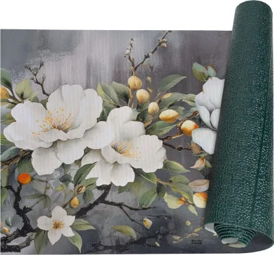 Produktbild von GreenLine Teppichläufer Textil Orchidee  Grau 52x100cm