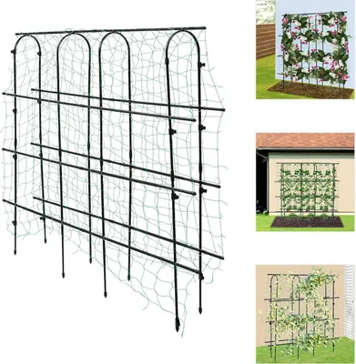 Produktbild von Gartenbogen - Rankgitter für Kletterpflanzen - Metall - Mit Netz - Stabile Konstruktion - Schwarz