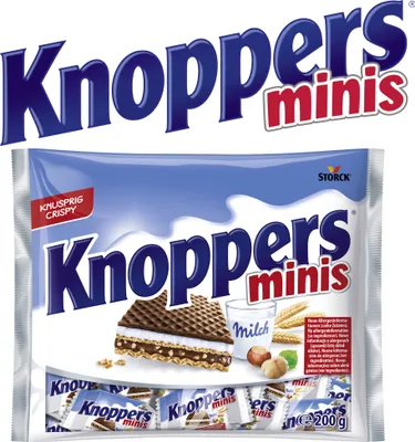 Produktbild von Storck Knoppers Minis das Frühstückchen und alles ist drin 1er Pack (1x200g Beutel) + usy Block