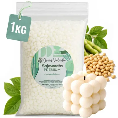 Produktbild von Gran Velada - Formbares Sojawachs 1 Kg mit hohem Schmelzpunkt Kerzenwachs Packung Kerzengießen