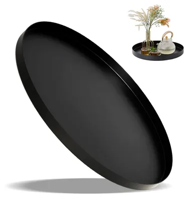Image de Plateau rond en acier inoxydable, 32 cm
