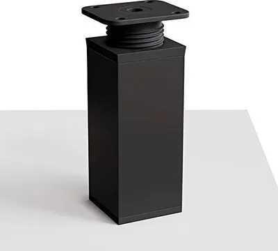 Image de Pieds de meuble design MFV1, lot de 8, réglables en hauteur, profil carré 40 x 40 mm, à visser, noir mat, 100 mm