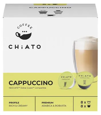 Produktbild von Kaffeekapseln kompatibel mit NESCAFÉ® Dolce Gusto® CHiATO Cappuccino, 8+8 Stk.