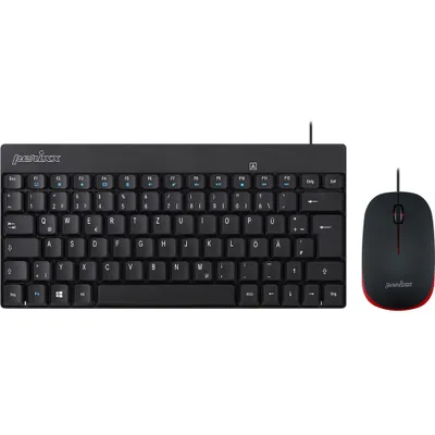 Produktbild von Perixx PERIDUO-212 USB Keyboard and mouse set German, QWERTZ Black, Red