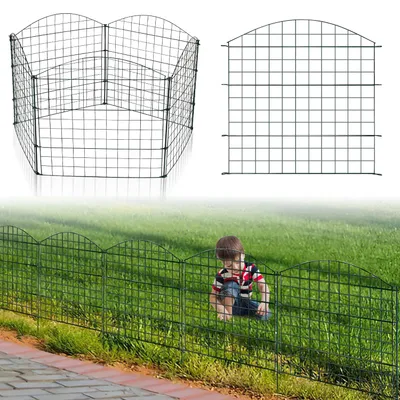 Produktbild von Peviasot Teichzaun 5-teilig Grün aus Metall, Steckzaun für Garten und Tiere, Konvex