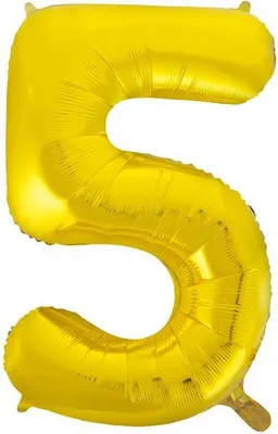 Produktbild von Unique Folienballon Zahl 5 gold ca. 86 cm