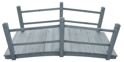 Obrázek produktu pro vidaXL Zahradní most šedý 140x60x56 cm Masivní jedlové dřevo