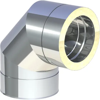Produktbild von Jeremias DW-ECO 2.0 Edelstahl Abgassystem Winkel 90 Grad Innendurchmesser 160mm Doppelwandig Hochwertige Wärmedämmung