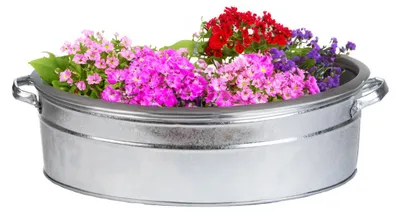 Produktbild von Esschert Design Teil/Pflanzgefas - gros - Zink - silber - 59 x D45 X 15 cm
