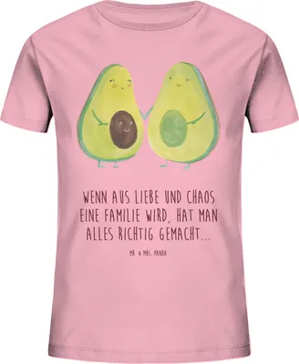 Produktbild von Mr. & Mrs. Panda Kleinkinder T-Shirt Avocado Pärchen 12-14 Jahre (152/164) - Baumwolle Pink - Geschenk, Teenager, Baumwolle Kinder, Kindershirt, Hochzeit, Familie, Jungen