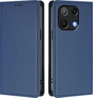 Image de Étui en cuir pour Umidigi Note 90, étui à rabat magnétique en cuirPolyuréthaneavec support, bleu foncé