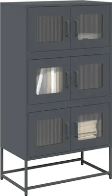 Image de Maison Exclusive - Buffet haut anthracite 68x39x123 cm acier
