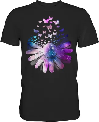 Produktbild von Frauen Galaxie Schmetterling T-Shirt – Black / XXL