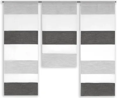 Produktbild von Design Mini Flächenvorhang Set anthrazit grau Schiebevorhang Schiebegardine 2280