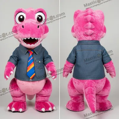 Image de Mascotte MASTICOT Tyrannosaure en Peluche Rose
