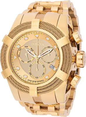 Obrázok produktu pre Invicta Bolt 48604 Pánske Hodinky - Quartz Hnací Mechanizmus - Nerezová Oceľ so Zlatým Ciferníkom - 53 mm