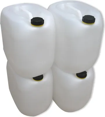 Produktbild von kanister-vertrieb® 4 x 30 Liter Kanister Wasserkanister Campingkanister Farbe natur inkl. 5 Stück Beschriftungsetiketten (4x30knn)