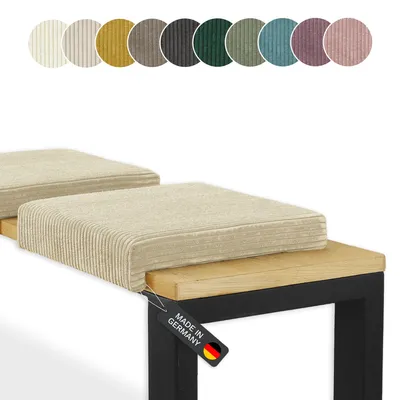 Klemmkissen 1 Leiste Sitzkissen Cordstoff Bankauflage Bankkissen Kissen farbe beige