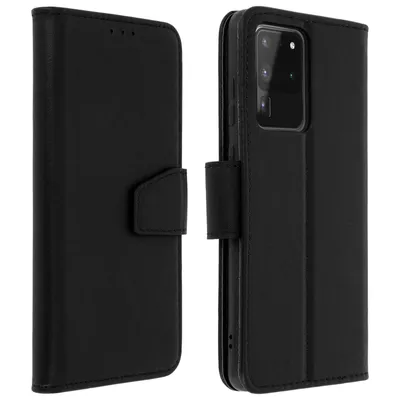 Immagine prodotto di Avizar, flip cover in pelle di vacchetta premium per Samsung Galaxy S20 Ultra, nero