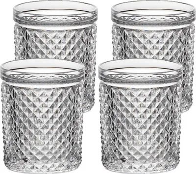 Produktbild von Becherglas Saftglas Trinkbecher Retro-Look 4er Set (150ml)