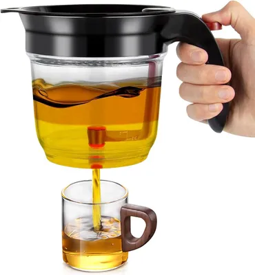 Produktbild von Fetttrennkanne für Soßen, 1L / 33oz – Küchen-Fetttrenner mit Doppelfiltration und Bodenentleerung zur einfachen Trennung von Fett und Sauce, Soßentrenner für Haushalt, Kochen und Gastronomie