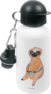 Produktbild von Mr. & Mrs. Panda Getränkeflasche Faultier Kaffee - Weiß - Geschenk, Coffee, Kindergarten Trinkflasche, Kinder, Coffeelover, Morgenmuffel, Sportflasche, Wasserflasche