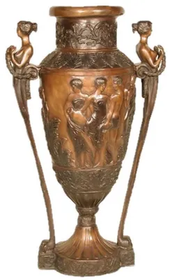 Image de Casa Padrino Luxus Barock Bronze Deko Vase Damen 69 x 43 x H. 114 cm - Pot à plantes baroque - Pot à fleurs baroque - Noble & somptueux