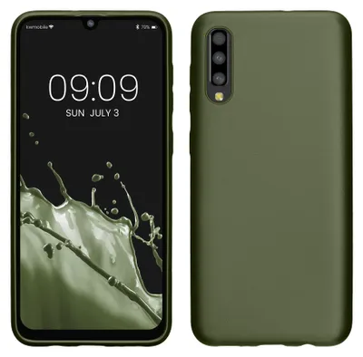Produktbild von kwmobile Handyhülle für Samsung Galaxy A50 Hülle - Silikon Case metallisch schimmernd - Schutzhülle Cover - Metallic Tannengrün