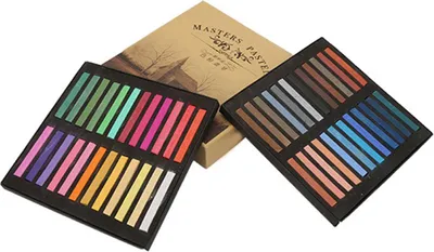 Produktbild von 48 Pastellkreiden, fluoreszierend & vielseitig, für temporäre Haarfärbung & Malerei – weiche Textur, hohe Lichtechtheit