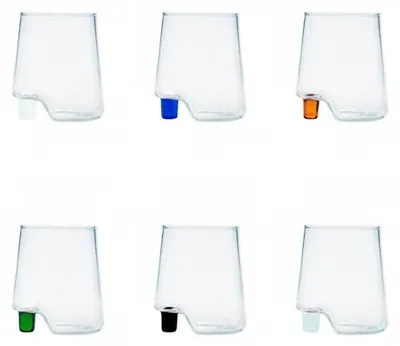 6 Tumbler aus Borosilikatglas, 180 ml, glänzend, zylindrisch, weiß