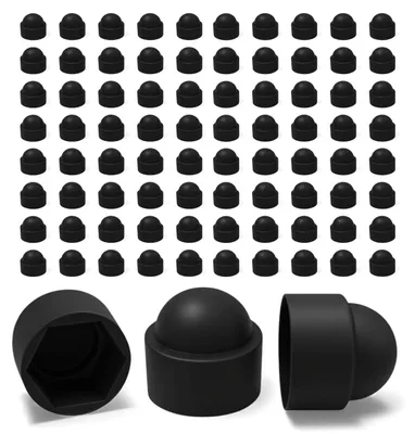 Mutterkappen M12, SW 19 mm, 100 Stück, schwarz, Kunststoff