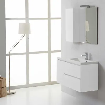 Immagine prodotto di Mobile bagno sospeso 90 cm design moderno destro | Manhattan