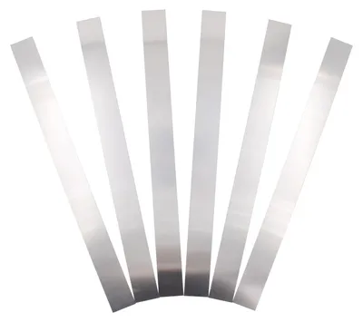6 Edelstahlstreifen 304, 0,5 mm, 30 x 2,5 cm, biegsam