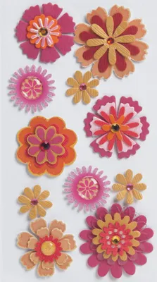 Productafbeelding van Heyda 203780686 Zelfklevende stickers, mix "Bloemenmix", 7,5 x 16,5 cm