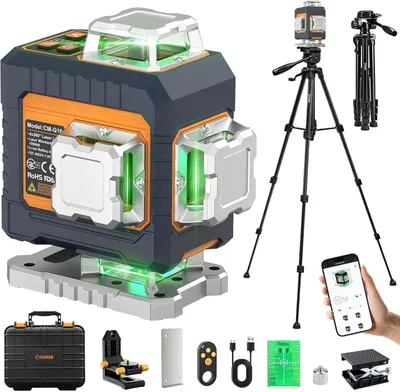 Produktbild von CIGMAN CM-G16T Kreuzlinienlaser 4 x 360 Grad mit Stativ – Grün, Akku