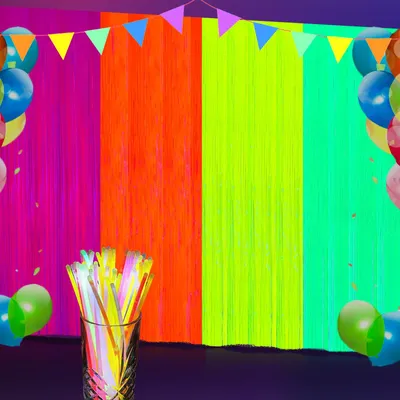 Neon Party-Deko Set 4tlg. mit 30 Knicklichtern