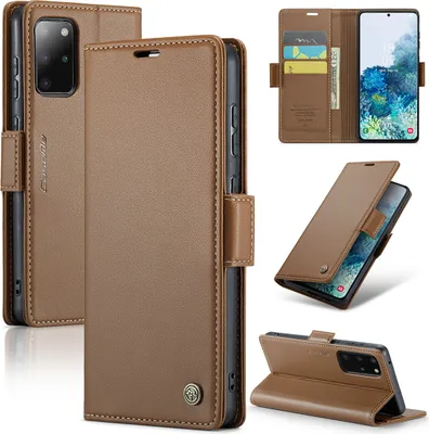 Obrázek produktu pro Pouzdro na Galaxy S20 Plus, kožené peněženkové pouzdro s funkcí stojánku pro Samsung Galaxy S20 Plus Brown