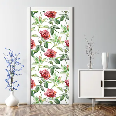 Produktbild von Dekorative Türposter selbstklebend Klebefolie Wandaufkleber Türaufkleber Rosen blumig 77 x 200 cm