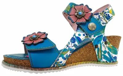 Productafbeelding van Laura Vita Bonito 38 Damenschuhe Keilsandalette Türkis Freizeit