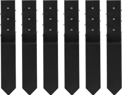 Image de Kit de réparation pour poteaux de clôture, lot de 6 piquets de soutien en acier robuste pour poteaux de clôture, diamètre intérieur 3,5 x 3,5 pouces, piquets d'ancrage au sol pour réparer les poteaux de clôture en bois inclinés ou cassés, enveloppants