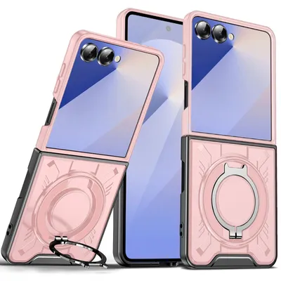 Produktbild von Für Samsung Galaxy Z Flip7 5G MagSafe 360 Grad Magnetischer Ringhalter Schutz Hülle Rosa