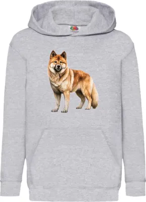 Obrázok produktu pre Detská Mikina S Kapucňou Dogs Breeds Akita Dog Breed 006, 5-6 Jahr - 116 / Heather šedá