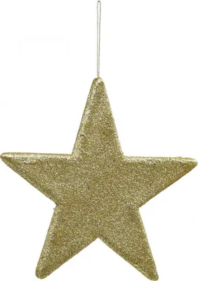 Produktbild von Weihnachtsdeko Stern Anhänger Gold Glitter 30cm 2er-Set – Fensterdeko & Türschmuck für Advent, 2 Stück