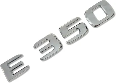 Imagen del producto de Emblema para la tapa del maletero, modelo E350, color plateado brillante, fabricado en plástico, compatible con modelos E350, para los que