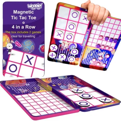 Produktbild von Woopie Iq Magnetisches Strategiespiel 2in1 Tic-Tac-Toe + 4-in-einer-Linie-Minispiel