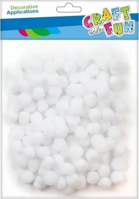 Immagine prodotto di Pompon decorativi bianchi 120pz/1cm CRAFT WITH FUN 463921
